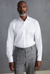 Next Langarmhemd Slim Fit Signature Hemd Weiß/Creme