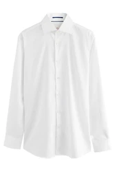 Next Langarmhemd Slim Fit Signature Hemd Weiß/Creme