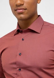 Eterna Langarmhemd SLIM FIT Rot/Braun