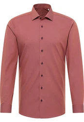 Eterna Langarmhemd SLIM FIT Rot/Braun