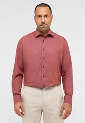 Eterna Langarmhemd MODERN FIT NON IRON Rot/Braun/Rosa
