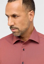 Eterna Langarmhemd MODERN FIT NON IRON Rot/Braun/Rosa
