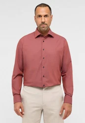 Eterna Langarmhemd MODERN FIT NON IRON Rot/Braun/Rosa