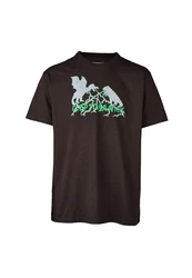 Cleptomanicx T-Shirt Boxy Tee 50ties Movie Fight Dunkelrot/Braun/Bordeaux/Dunkelbraun