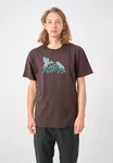 Cleptomanicx T-Shirt Boxy Tee 50ties Movie Fight Dunkelrot/Braun/Bordeaux/Dunkelbraun