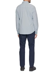 s.Oliver Langarmhemd Slim Fit Modell mit Kentkragen Grau/Hellblau/Blau
