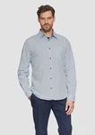 s.Oliver Langarmhemd Slim Fit Modell mit Kentkragen Grau/Hellblau/Blau