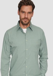 s.Oliver Langarmhemd Slim Fit Modell mit Kentkragen Grün/Türkis/Hellblau