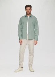 s.Oliver Langarmhemd Slim Fit Modell mit Kentkragen Grün/Türkis/Hellblau