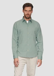 s.Oliver Langarmhemd Slim Fit Modell mit Kentkragen Grün/Türkis/Hellblau