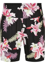 Urban Classics Herren Viscose AOP Resort Shorts (1-tlg) Lila/Rosa