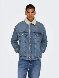 ONLY & SONS Outdoorjacke ONSWILSON SHERPA DBTINT Blau/Hellblau