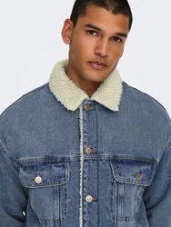 ONLY & SONS Outdoorjacke ONSWILSON SHERPA DBTINT Blau/Hellblau