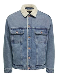 ONLY & SONS Outdoorjacke ONSWILSON SHERPA DBTINT Blau/Hellblau