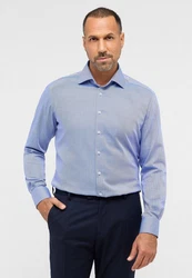 Eterna Langarmhemd Dunkelblau/Blau/Hellblau/Grau