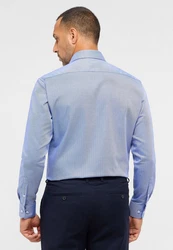 Eterna Langarmhemd Dunkelblau/Blau/Hellblau/Grau