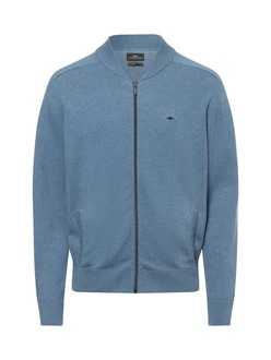 FYNCH-HATTON Strickjacke Supersoft Cardigan College Blau/Grau/Hellblau