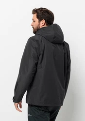 Jack Wolfskin 3-in-1 Funktionsjacke TAUBENBERG Schwarz/Grau/Dunkelgrau