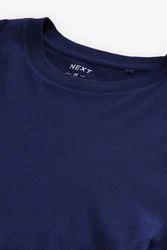 Next Langarmshirt Rundhalsshirt Regular Fit Dunkelblau/Blau