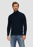 s.Oliver Strickpullover mit Troyerkragen Dunkelblau