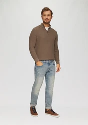s.Oliver Strickpullover mit Troyerkragen Braun/Khaki/Grau/Beige