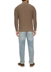s.Oliver Strickpullover mit Troyerkragen Braun/Khaki/Grau/Beige