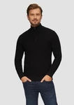 s.Oliver Strickpullover mit Troyerkragen Schwarz
