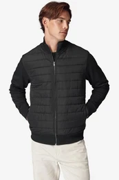 Steppjacke Hybrid-Jacke mit Stehkragen. (1-St)