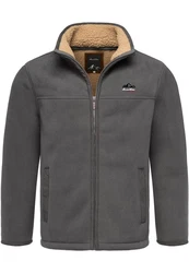 Amaci&Sons Fleecejacke OCONTO Dunkelgrau/Grau/Hellgrau/Braun/Khaki