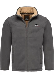Amaci&Sons Fleecejacke OCONTO Dunkelgrau/Grau/Hellgrau/Braun/Khaki