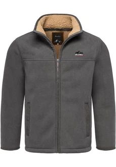 Amaci&Sons Fleecejacke OCONTO Dunkelgrau/Grau/Hellgrau/Braun/Khaki