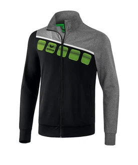 Erima Sweatjacke 5-C Schwarz/Grün/Grau/Dunkelgrau/Silber
