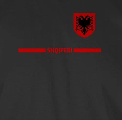 Shirtracer Rundhalsshirt Albanien Trikot Wappen Shqipri Fan-Motiv Fussball EM Fanartikel Dunkelgrau/Rot/Grau/Schwarz