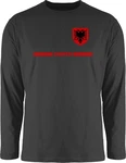 Shirtracer Rundhalsshirt Albanien Trikot Wappen Shqipri Fan-Motiv Fussball EM Fanartikel Dunkelgrau/Rot/Grau/Schwarz