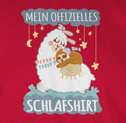 Shirtracer Rundhalsshirt Mein offizielles Schlafshirt - Lama und Faultier grau