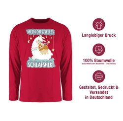 Shirtracer Rundhalsshirt Mein offizielles Schlafshirt - Lama und Faultier grau