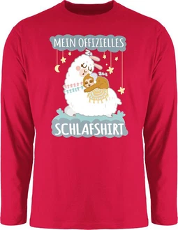 Shirtracer Rundhalsshirt Mein offizielles Schlafshirt - Lama und Faultier grau Shirtracer Rundhalsshirt Mein offizielles Schlafshirt - Lama und Faultier grau
