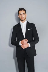 HECHTER PARIS Corporate Sakko Herren 2-Knopf Modern Fit (98) Schwarz (106)