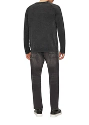 QS Strickpullover Garment Dye Dunkelgrau/Schwarz/Grau