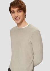 QS Strickpullover Khaki/Beige/Braun