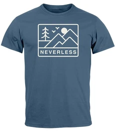 Print-Shirt Herren T-Shirt Outdoor Grafik Line Art Berge Natur Mnner Printshirt mit Print