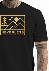 Neverless Print-Shirt Herren T-Shirt Outdoor Grafik Line Art Berge Natur 