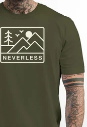 Neverless Print-Shirt Herren T-Shirt Outdoor Grafik Line Art Berge Natur 