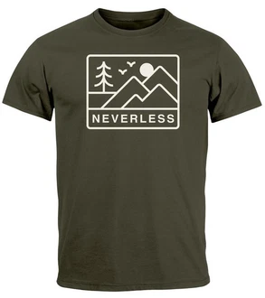 Neverless Print-Shirt Herren T-Shirt Outdoor Grafik Line Art Berge Natur Neverless Print-Shirt Herren T-Shirt Outdoor Grafik Line Art Berge Natur