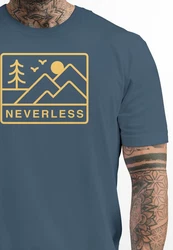 Neverless Print-Shirt Herren T-Shirt Outdoor Grafik Line Art Berge Natur Blau/Dunkelblau/Rosa/Gelb/Hellblau