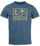 Neverless Print-Shirt Herren T-Shirt Outdoor Grafik Line Art Berge Natur Blau/Dunkelblau/Rosa/Gelb/Hellblau