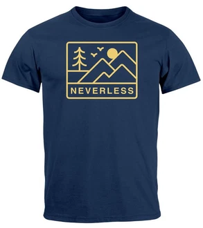 Neverless Print-Shirt Herren T-Shirt Outdoor Grafik Line Art Berge Natur Dunkelblau/Blau/Rosa/Gelb Neverless Print-Shirt Herren T-Shirt Outdoor Grafik Line Art Berge Natur Dunkelblau/Blau/Rosa/Gelb