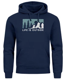Hoodie Hoodie Herren Print Outdoor Wandern Nautrliebhaber Life is outside