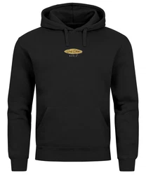 Neverless Hoodie Herren Backprint California Surfing Print Otter mit Surfboard Schwarz/Braun/Grau