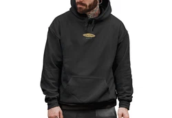 Neverless Hoodie Herren Backprint California Surfing Print Otter mit Surfboard Schwarz/Braun/Grau